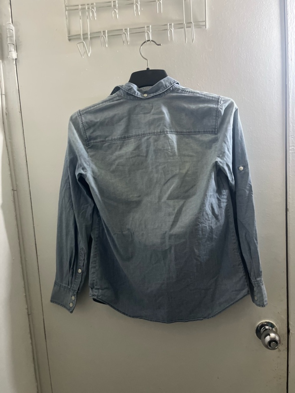 J. Crew Blue Chambray Button-Up Shirt - Picture 2 of 4